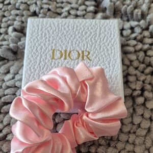 Dior Light Pink Satin Hair Scrunchie [H2-2]